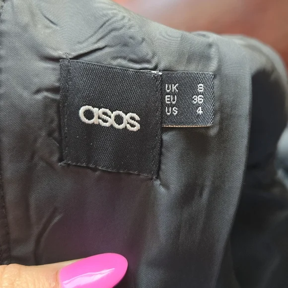 ASOS Elegant Black Sleeveless Dress sz 4 - Picture 3 of 3